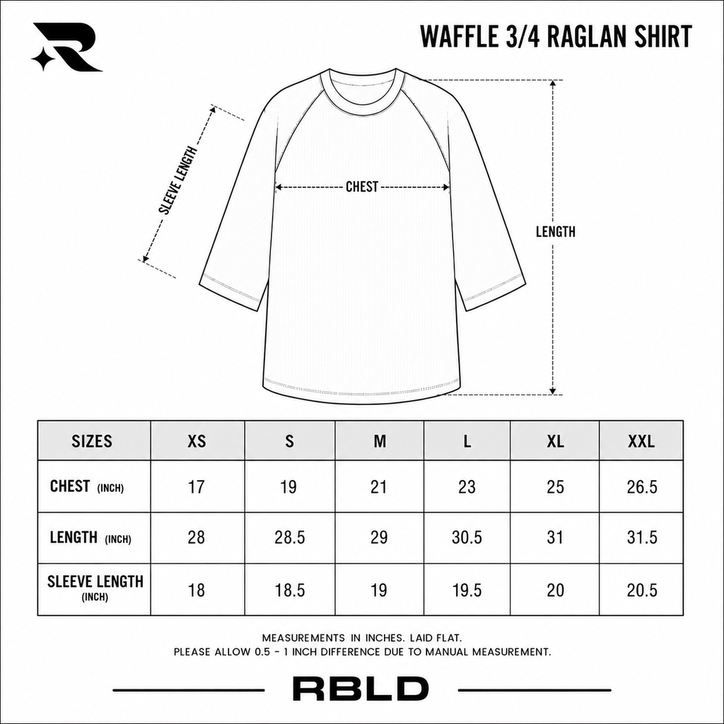 RB02 RAGLAN WAFFLE - ARMY GREEN